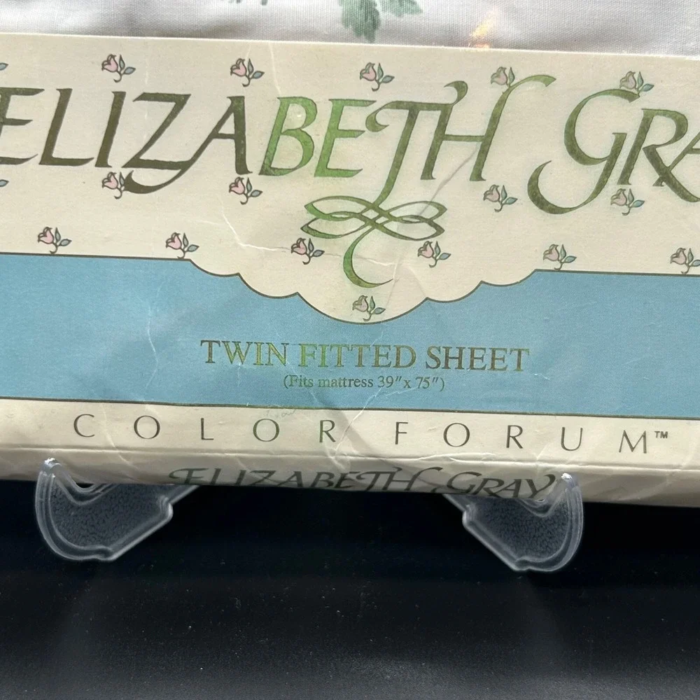 Vintage‎ Elizabeth Gray Victoria Twin Fitted Sheet English Rose New Pink Rose